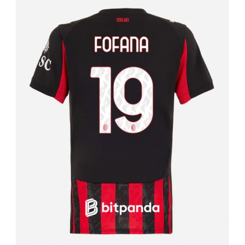 Billige Fotballdrakt AC Milan Youssouf Fofana #19 Replika Hjemmedrakt Dame 2025-26 Kortermet Billige Fotballdrakt AC Milan Youssouf Fofana #19 Replika Hjemmedrakt Dame 2025-26 Kortermet